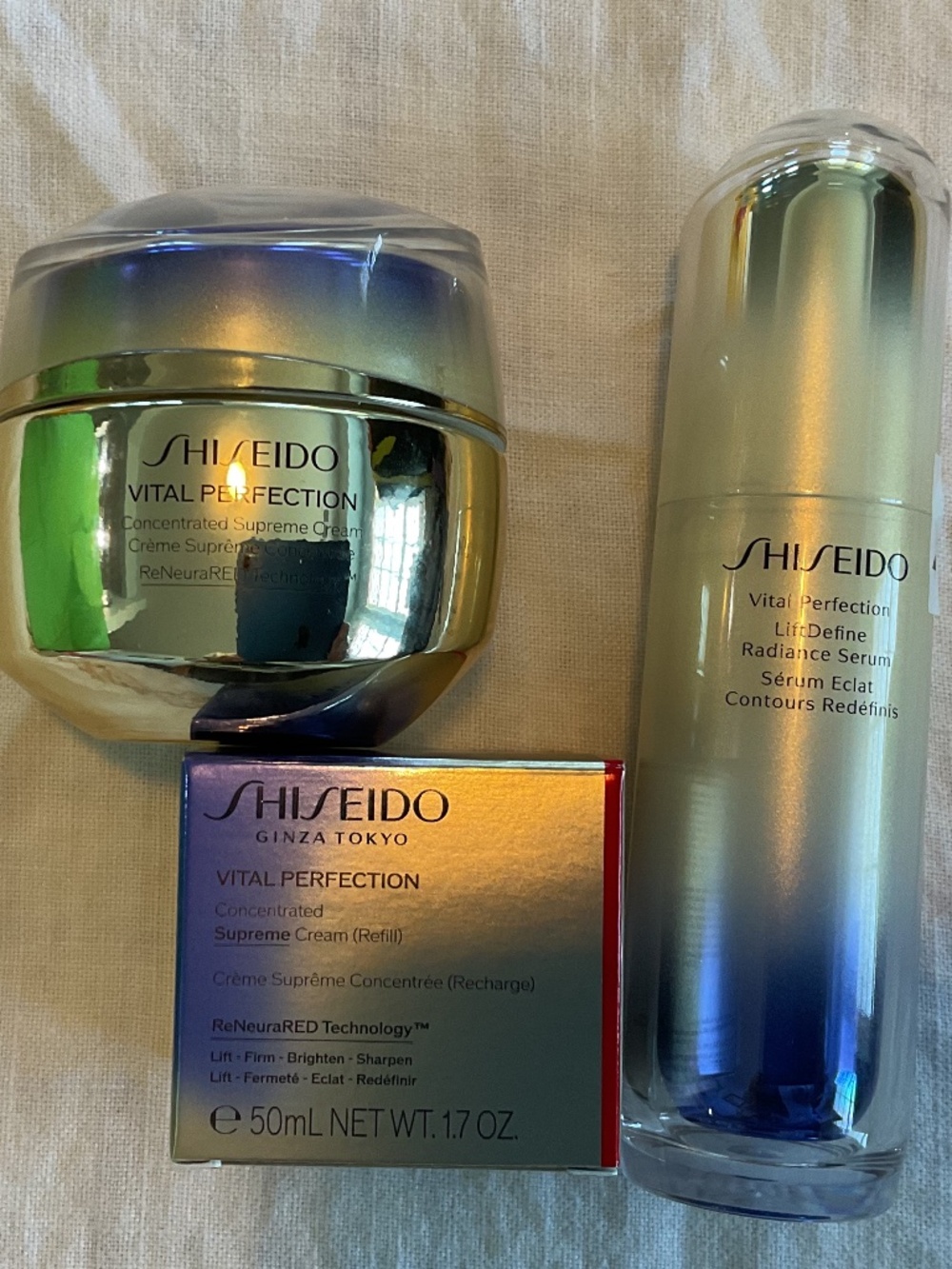 Shiseido Vital perfection Supreme Cream and refill and Lift define serum